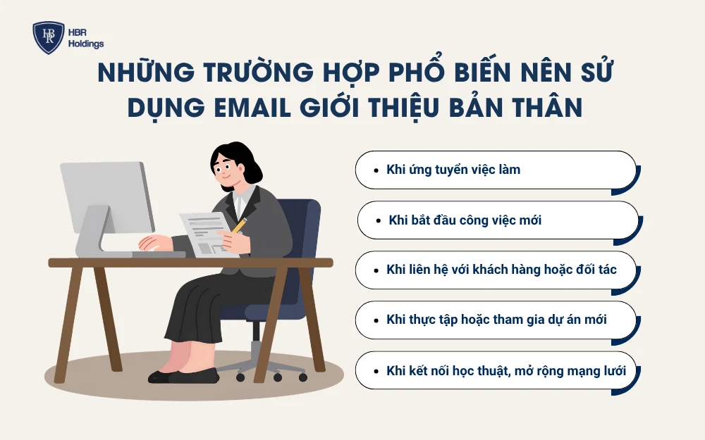 Những trường hợp phổ biến nên sử dụng email giới thiệu bản thân