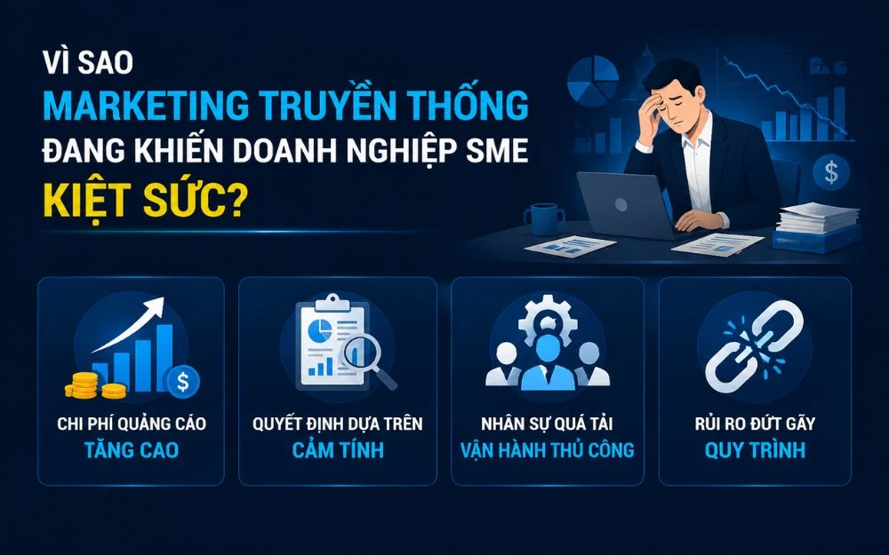 Marketing truyền thống khiến SME tăng chi phí, giảm hiệu suất và mất kiểm soát hệ thống.