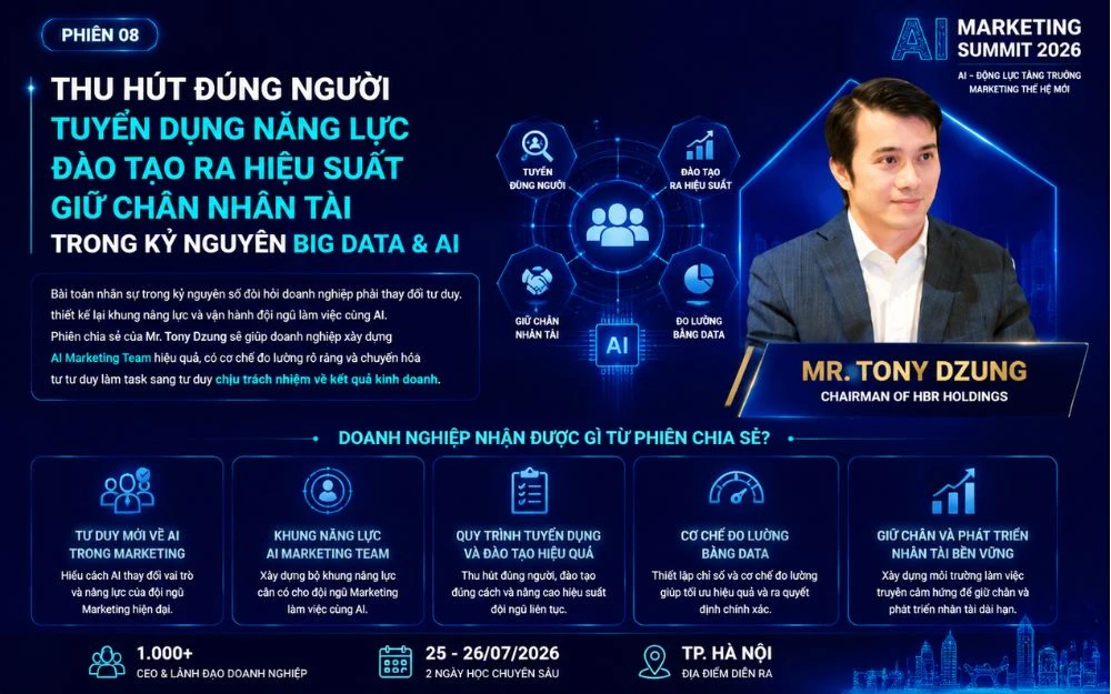 Mr. Tony Dzung - Thu hút đúng người tuyển dụng năng lực tạo ra hiệu suất giữ chân nhân tài trong kỷ nguyên Big data & AI