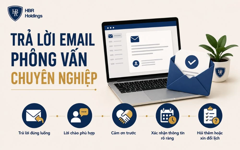 Nắm vững cách phản hồi email phỏng vấn để tạo thiện cảm ngay từ đầu.