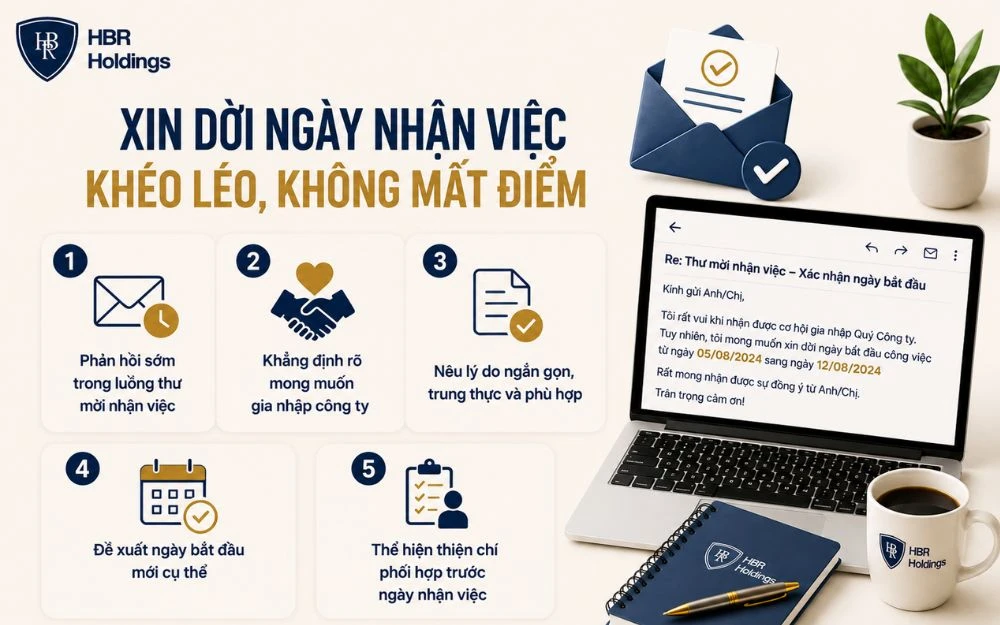 Năm cách xin dời ngày nhận việc khéo léo, chuyên nghiệp và giữ thiện cảm.