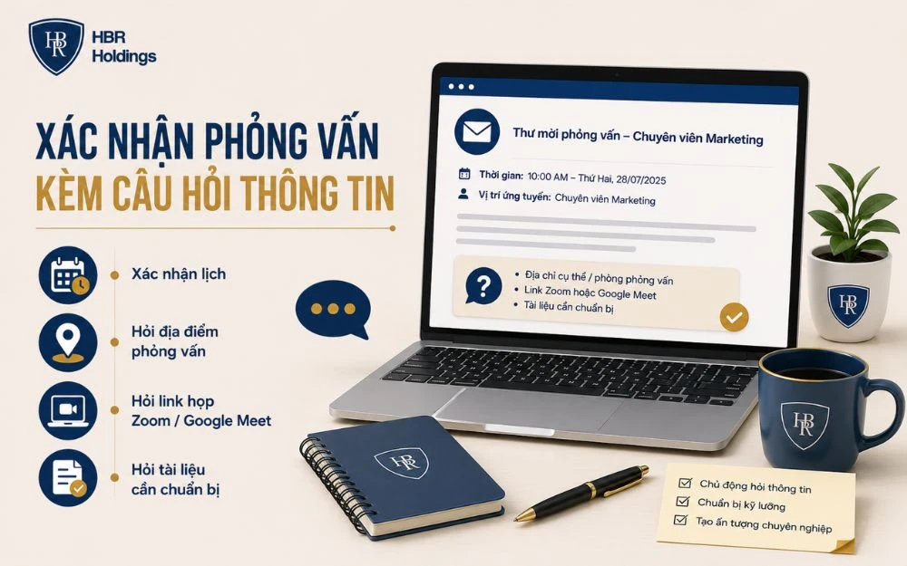 Mẫu email hỏi thêm thông tin phỏng vấn lịch sự, đầy đủ và chuyên nghiệp.