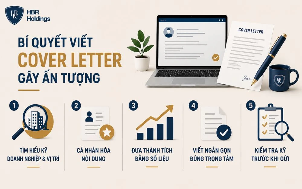 Năm bí quyết giúp cover letter ngắn gọn, nổi bật và thuyết phục nhà tuyển dụng.