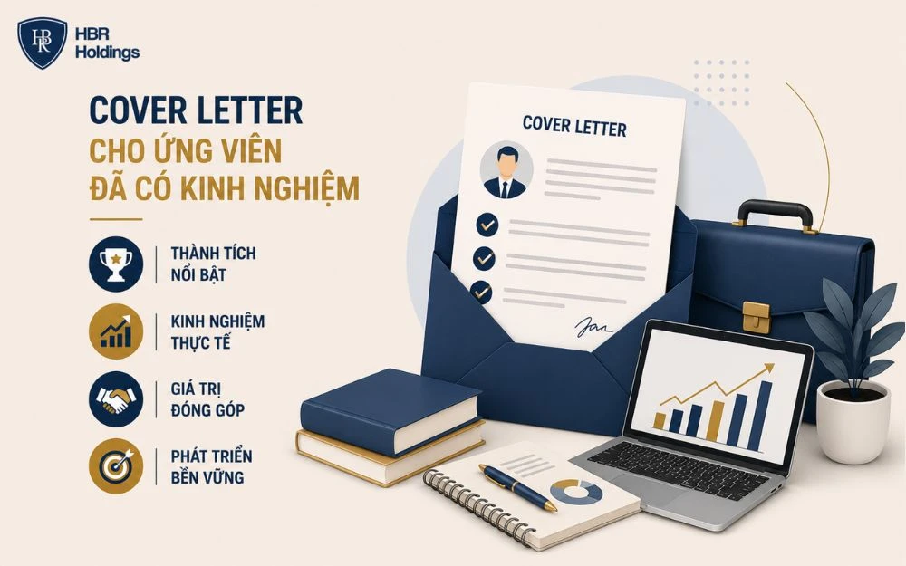 Mẫu cover letter giúp ứng viên có kinh nghiệm làm nổi bật thành tích và giá trị đóng góp.