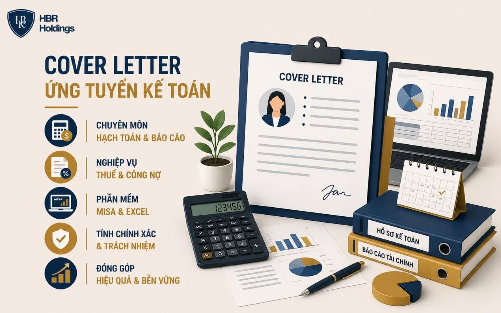 Mẫu cover letter Kế toán giúp làm nổi bật chuyên môn, độ chính xác và trách nhiệm.
