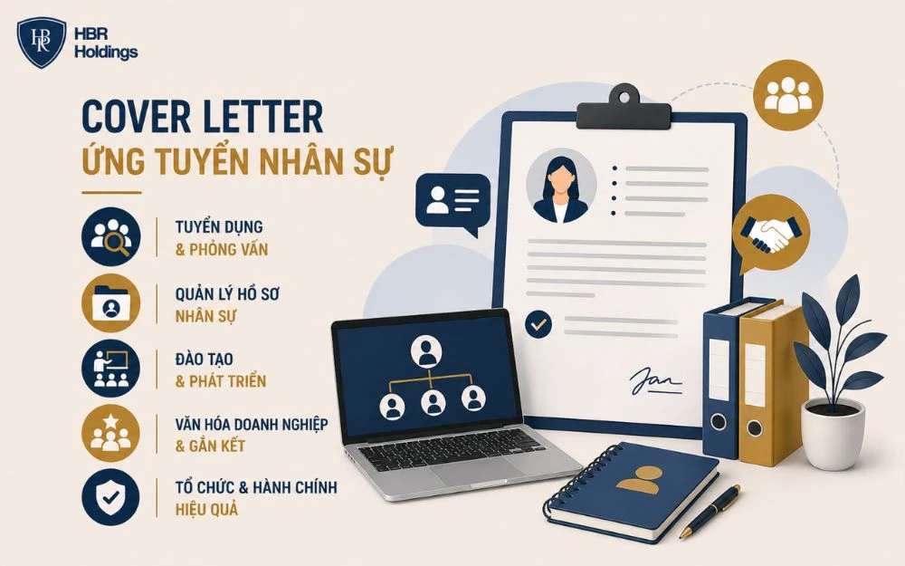 Mẫu cover letter Nhân sự giúp làm nổi bật kỹ năng tổ chức và phát triển con người.