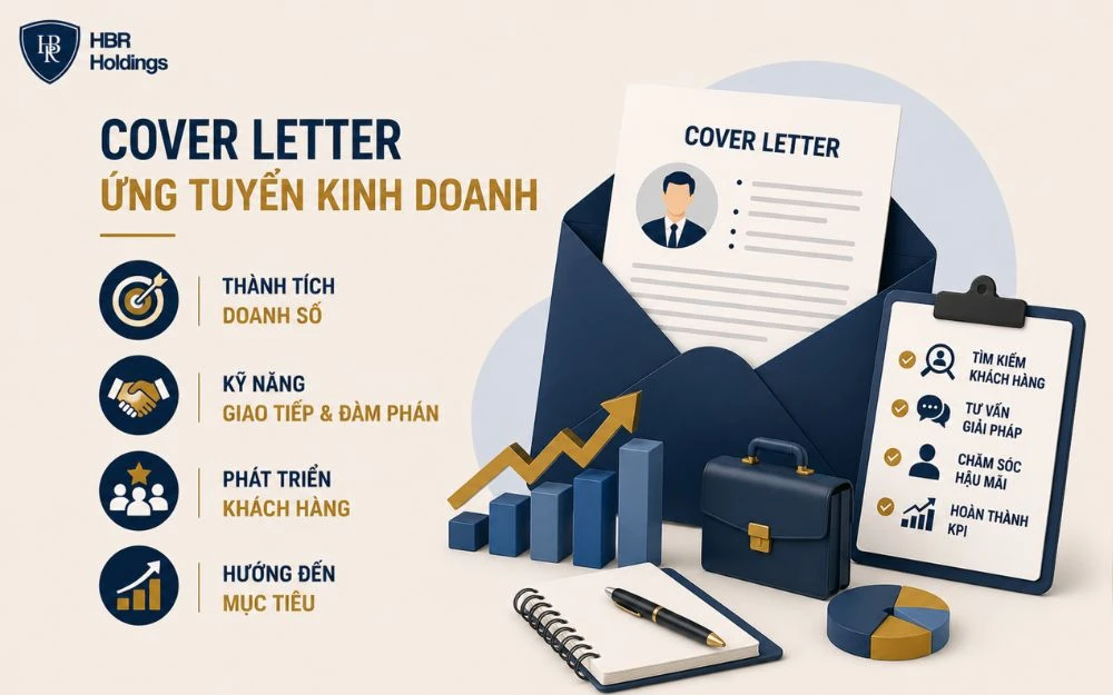 Mẫu cover letter giúp ứng viên kinh doanh làm nổi bật doanh số và kỹ năng thuyết phục.