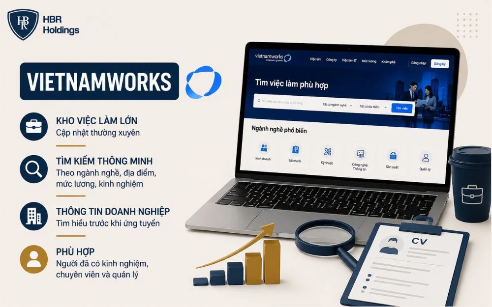 VietnamWorks phù hợp ứng viên có kinh nghiệm, chuyên viên và cấp quản lý.