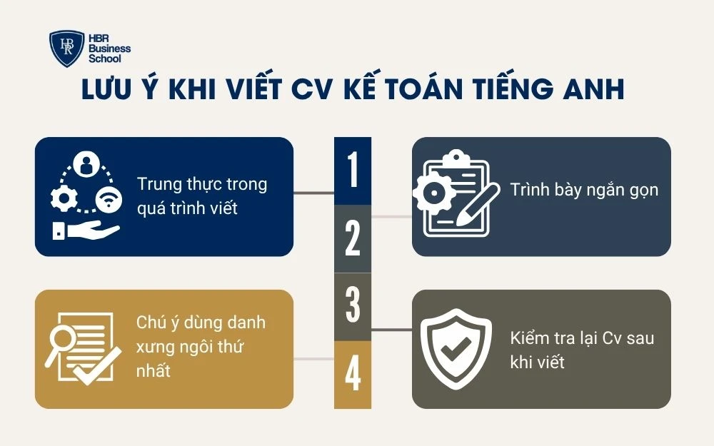 Lưu ý khi viết CV kế toán tiếng Anh