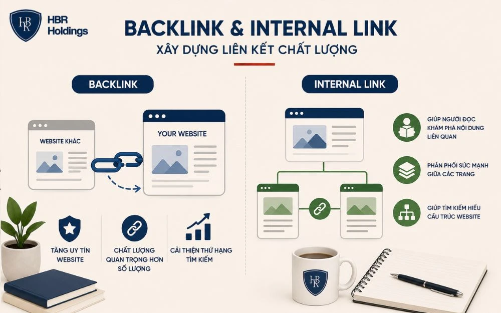 Backlink và Internal Link giúp tăng uy tín, kết nối nội dung và hỗ trợ SEO.