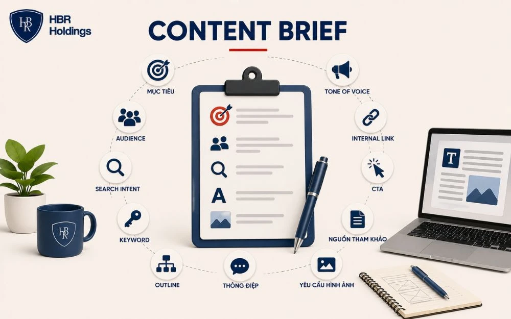 Content Brief giúp đội ngũ sản xuất nội dung bám đúng mục tiêu và định hướng.