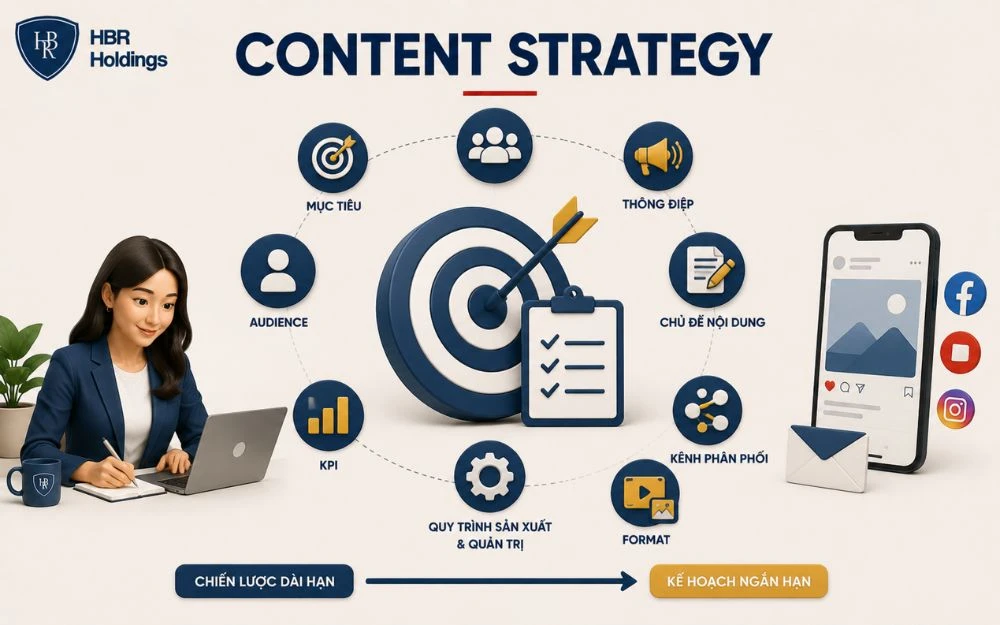 Content Strategy định hướng nội dung đúng khách hàng, mục tiêu, thông điệp và kênh.