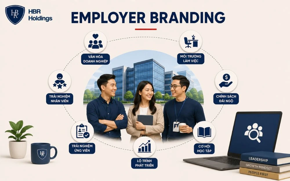 Employer Branding giúp doanh nghiệp thu hút nhân tài và xây dựng trải nghiệm làm việc tích cực.