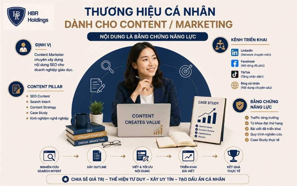 Content và Marketing giúp biến nội dung thành bằng chứng rõ ràng cho năng lực cá nhân.