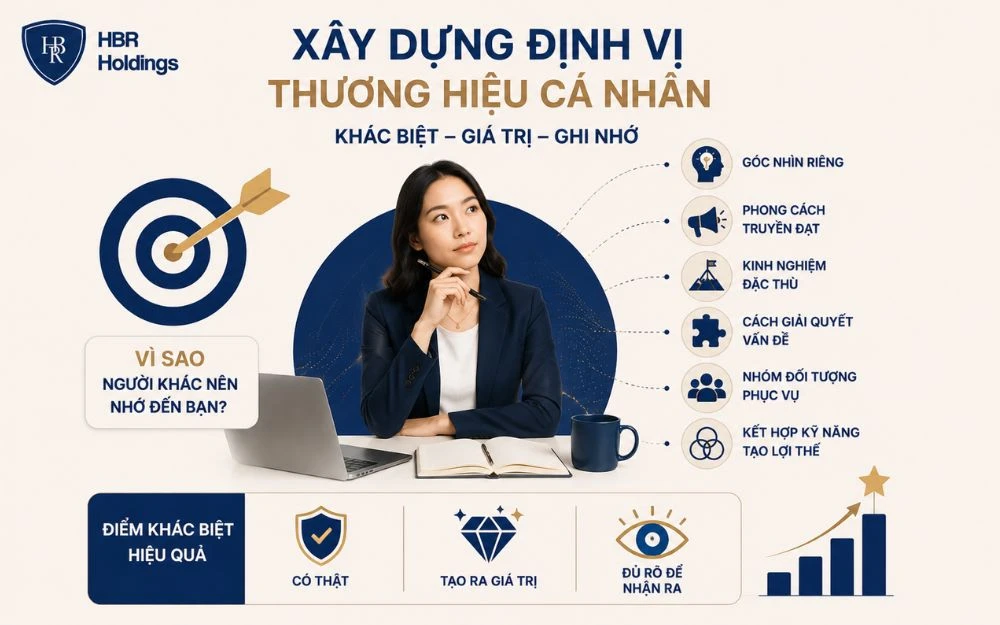 Định vị thương hiệu cá nhân rõ ràng giúp tạo khác biệt và tăng khả năng ghi nhớ.