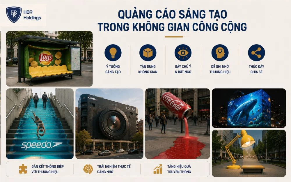Ambient Advertising biến không gian công cộng thành trải nghiệm sáng tạo, giúp thương hiệu dễ ghi nhớ.
