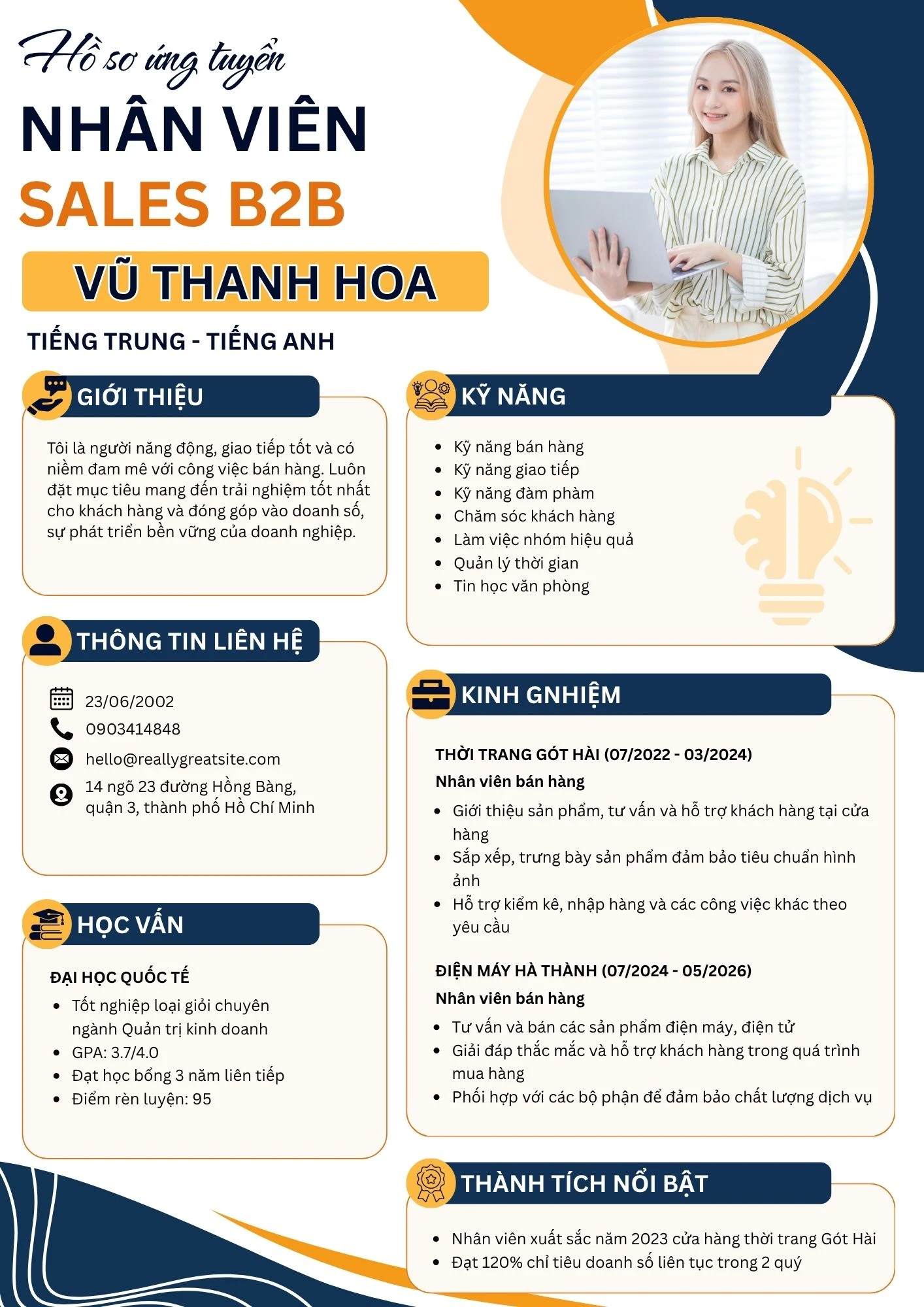 Mẫu CV nhân viên sales B2B