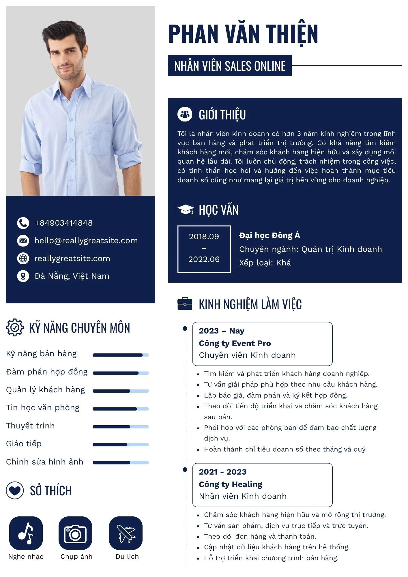 Mẫu CV nhân viên sales online