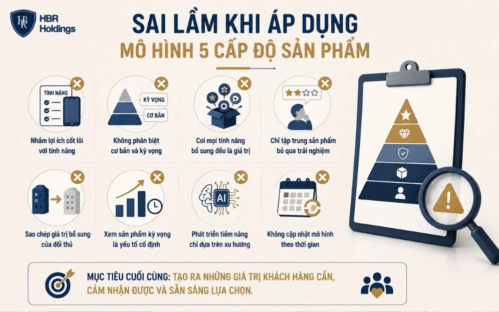 Những sai lầm phổ biến khi áp dụng 5 cấp độ sản phẩm trong Marketing.