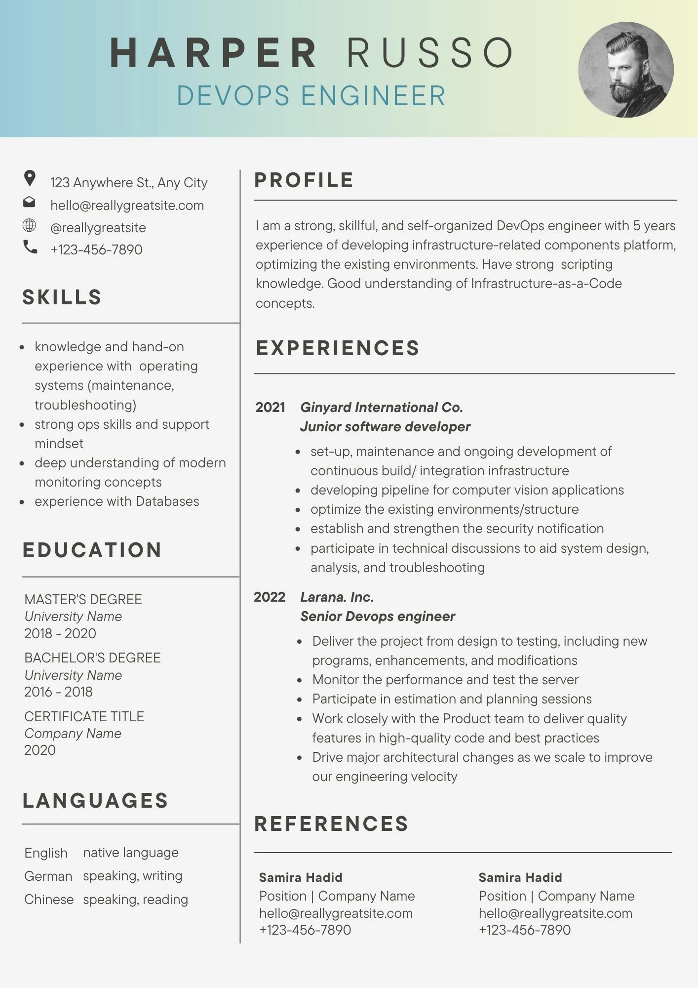 CV DevOps Engineer