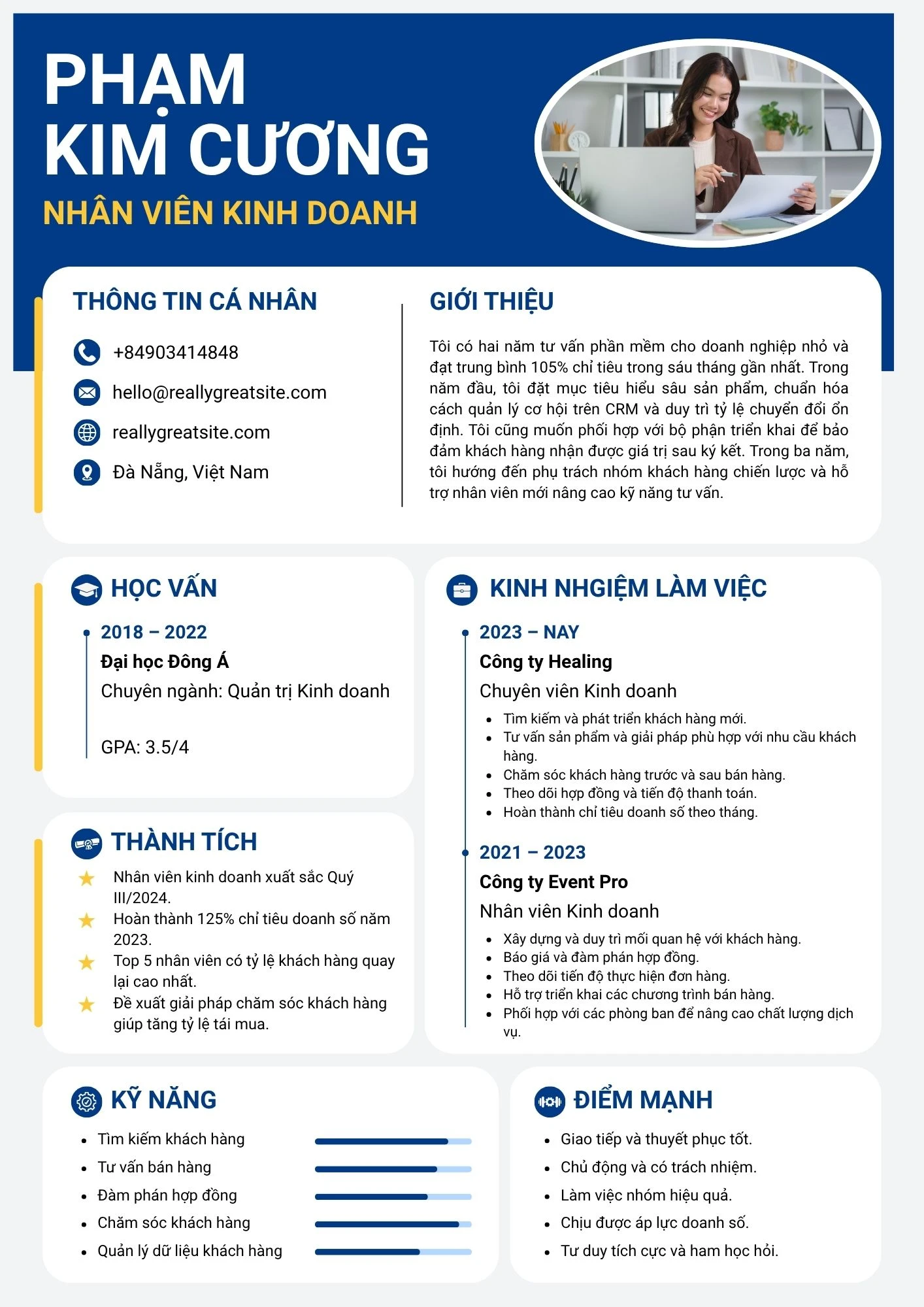 Mẫu mục tiêu nghề nghiệp cho nhân viên kinh doanh