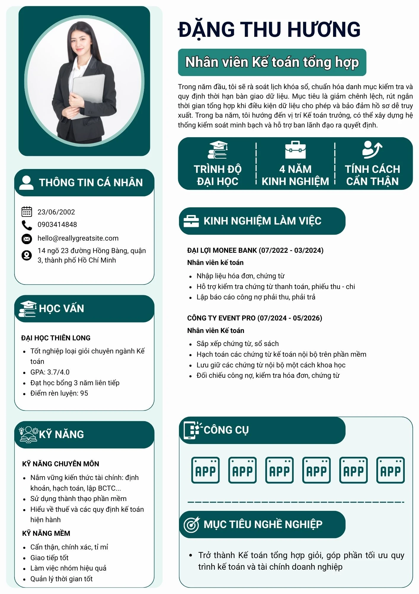 Mẫu cho kế toán tổng hợp