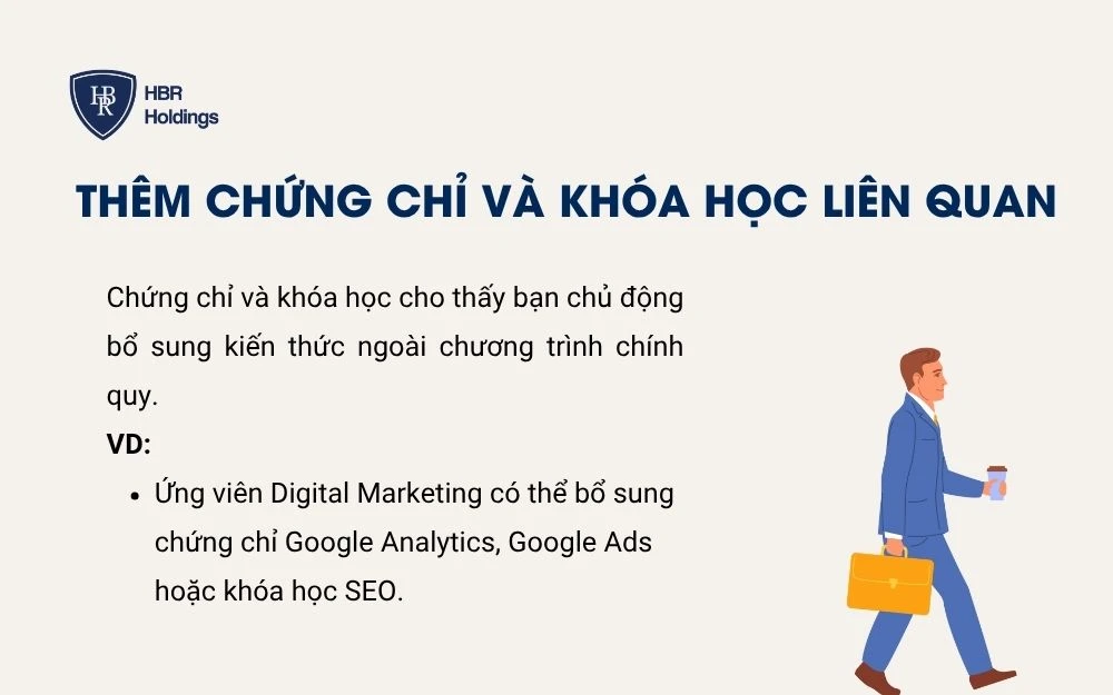 Thêm chứng chỉ và khóa học liên quan