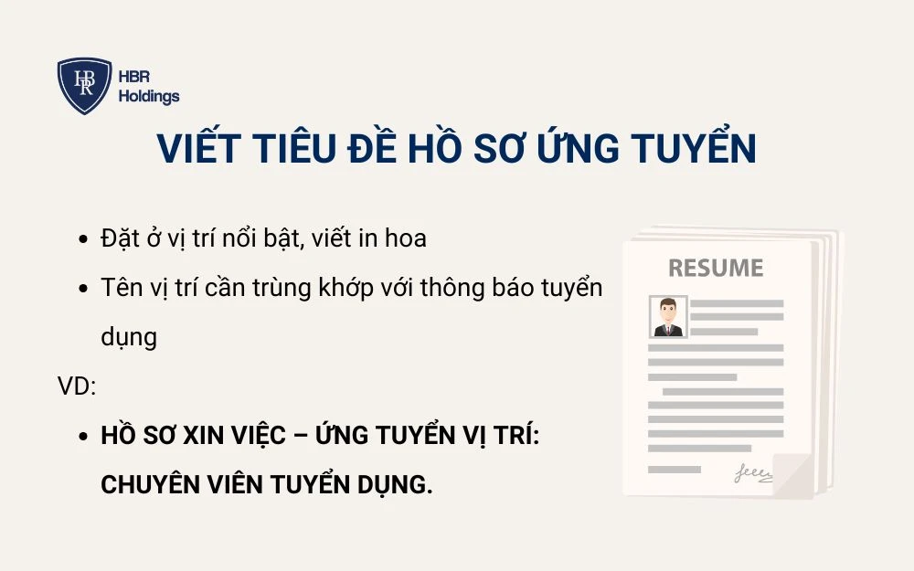Viết tiêu đề hồ sơ ứng tuyển trên bìa hồ sơ xin việc