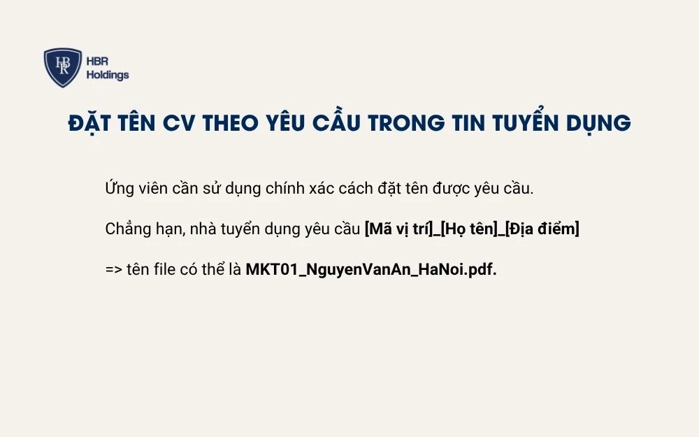 Cách đặt tên CV theo yêu cầu trong tin tuyển dụng