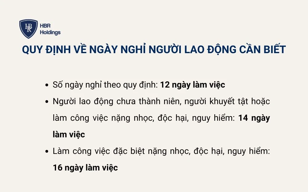 Quy định về ngày nghỉ người lao động cần biết
