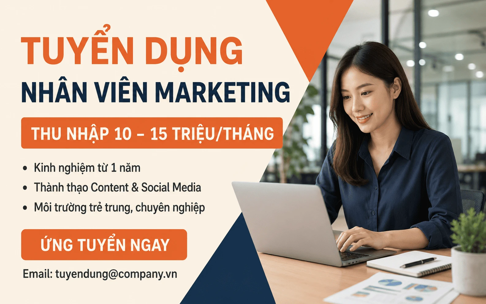 Mẫu đăng bài trên facebook tuyển dụng nhân viên marketing